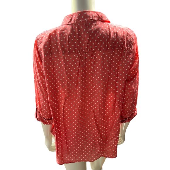 Talbots 1X Pink Polka Dot Button-Down Shirt - Excellent Condition - Picture 3 of 10